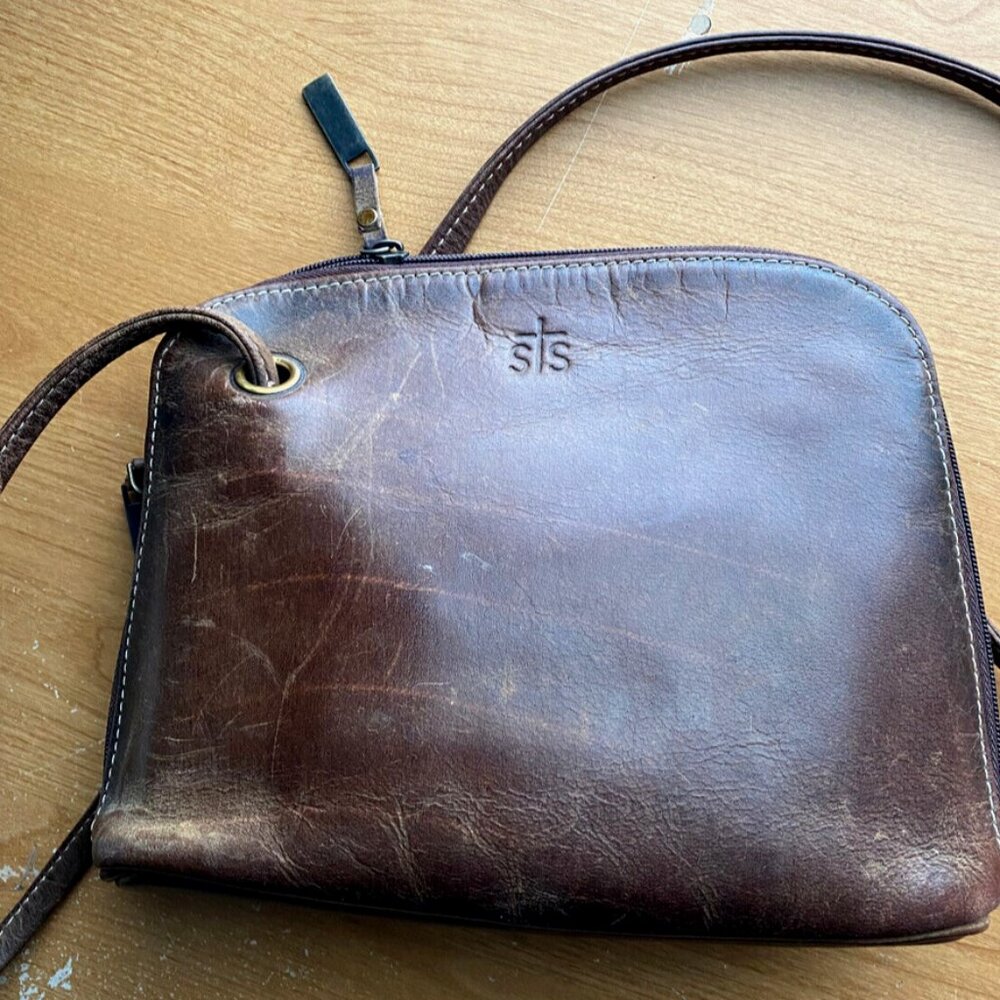 STS Ranchwear Baroness Brown Genuine Leather Conceal & Carry Crossbody Purse